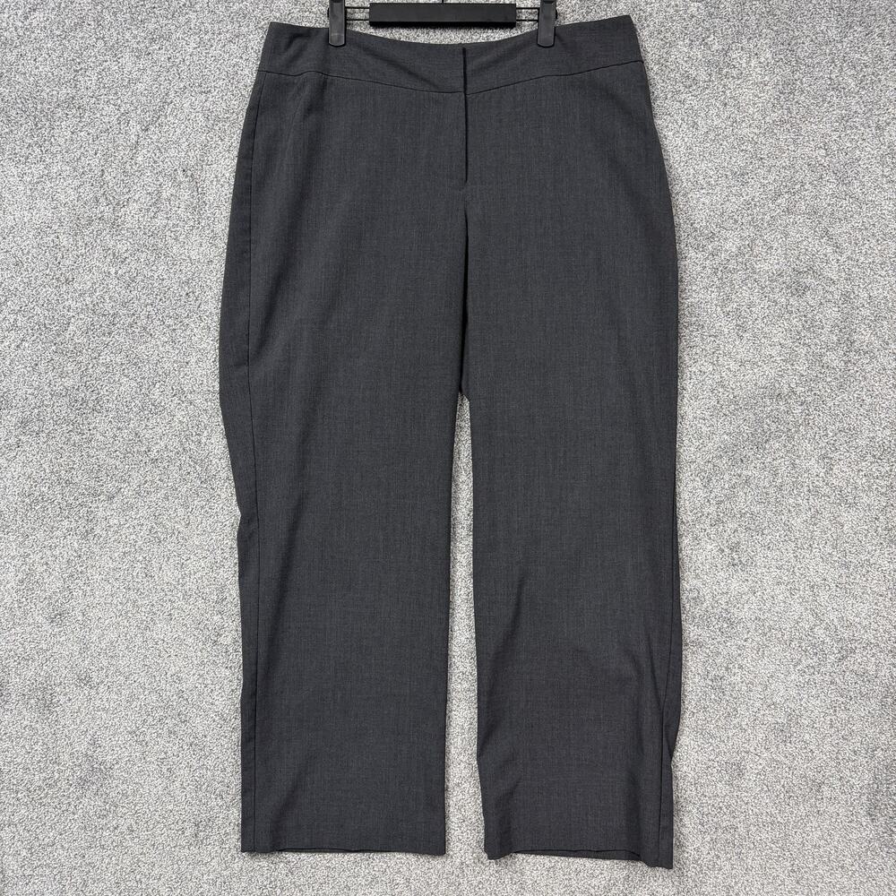 Chico's Dress Pants Womens 3 Gray Straight Leg Stretch Twill Office Career Chic